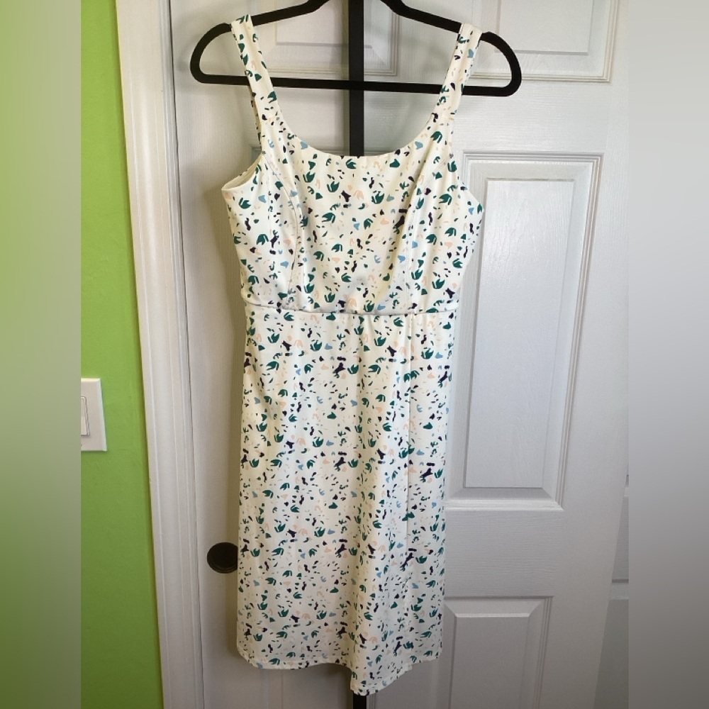 LuLaRoe White and Green Floral Midi Dress, size Small